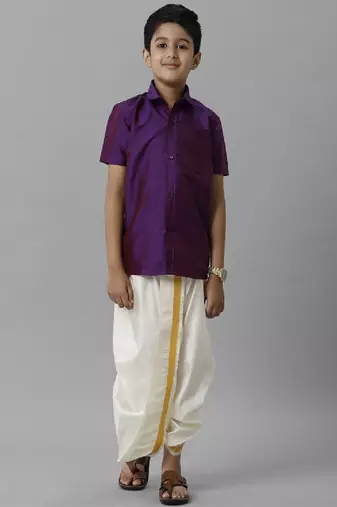 Violet plain polyester shirt - shirt - boys shirts
