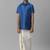 Blue silk blend shirt dhoti set for boys - shirt and dhoti
