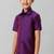 Violet plain shirt - short sleeve - chest pocket - boys
