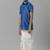Blue silk blend shirt dhoti set for boys - shirt and dhoti