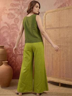 indie florals embroidered top with palazzos 2