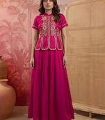indie florals embroidered top with skirt