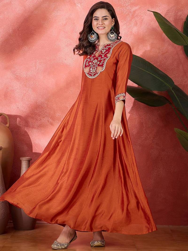 zari sequence thread cording embroidered flared maxi gown
