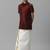 Maroon plain silk blend shirt with dhoti - boys shirts