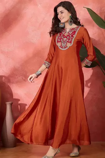 zari sequence thread cording embroidered flared maxi gown