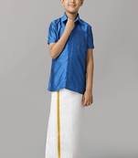 Blue silk blend shirt ramraj boys shirts