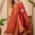 orange vichitra zari sequence thread cording embroidered gown