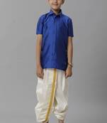 Blue shirt polyester short sleeves ramraj boys