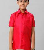 Pink plain shirt regular fit boys-shirts