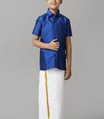 Blue silk blend shirt - boys shirts