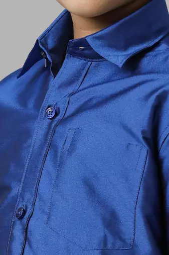 Blue silk blend shirt - boys shirts