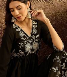 floral embroidered fit & flare dress
