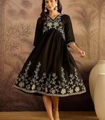 floral embroidered fit & flare dress