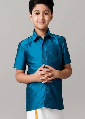 blue cotton shirts for boys 1