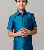 Blue plain na solid boys shirts