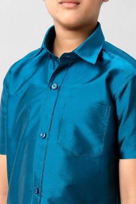 blue cotton shirts for boys 2
