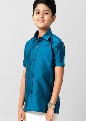 blue cotton shirts for boys 3