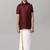 Maroon silk blend shirt casual boys-shirts