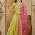 embroidered v-neck gown ethnic dress with dupatta