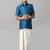 Blue silk blend shirt with dhoti - boys shirts
