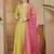 embroidered v-neck gown ethnic dress with dupatta