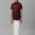 Maroon plain silk blend shirt boys shirts