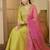 embroidered v-neck gown ethnic dress with dupatta