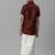 Maroon plain silk blend shirt boys shirts