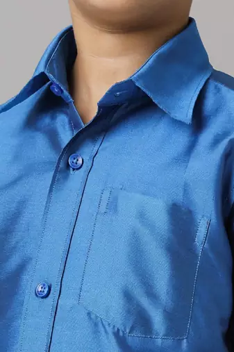 Blue not specified silk blend shirt boys-shirts