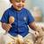 Blue plain cotton blend shirt boys shirts