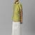 Green plain silk blend shirt dhoti boys suit