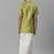 Green plain silk blend shirt dhoti boys suit