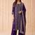 embroidered round neck kurta & trousers with dupatta