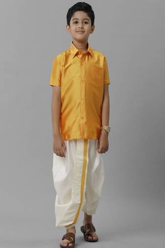 Yellow polyester shirt - boys-shirts