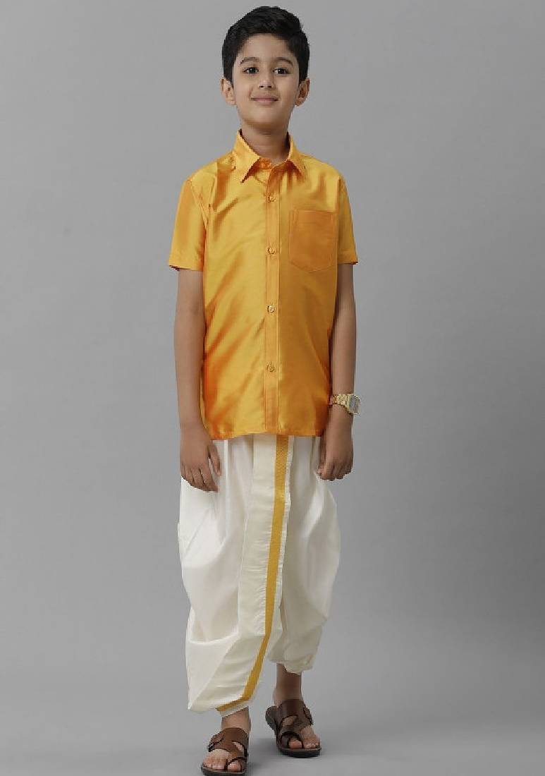 Yellow polyester shirt - boys-shirts