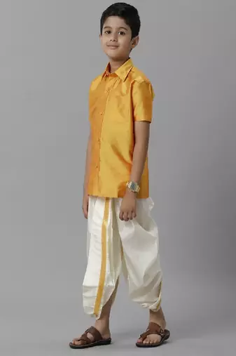 Yellow polyester shirt - boys-shirts
