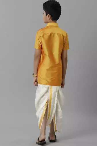 Yellow polyester shirt - boys-shirts