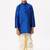 Blue silk blend long sleeve kurta - boys kurta pyjama