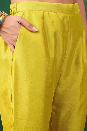 embroidered anarkali kurta & trousers with dupatta
