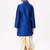 Blue silk blend long sleeve kurta - boys kurta pyjama
