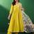 embroidered a-line kurta set with trouser & dupatta