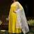 embroidered v-neck kurta & trousers with dupatta