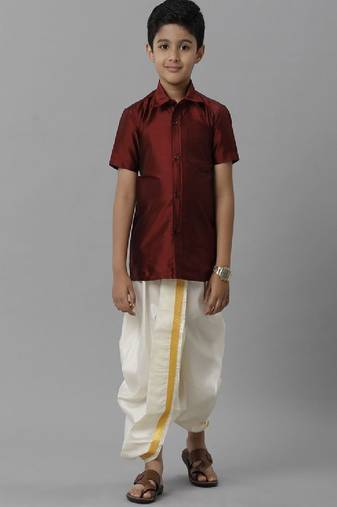 Maroon shirt - polyester - shirt - boys shirts