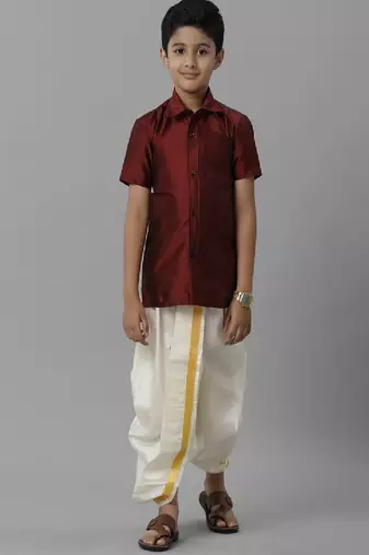 Maroon shirt - polyester - shirt - boys shirts