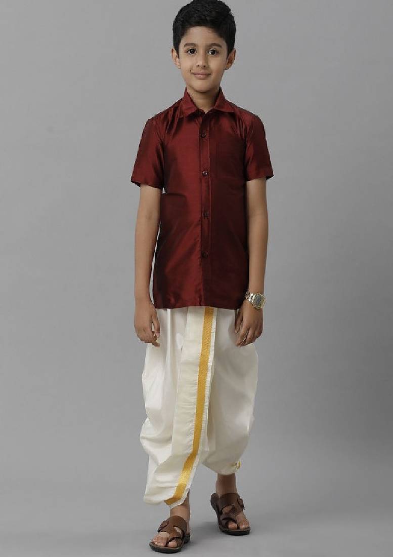 Maroon shirt - polyester - shirt - boys shirts