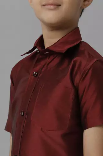 Maroon shirt - polyester - shirt - boys shirts