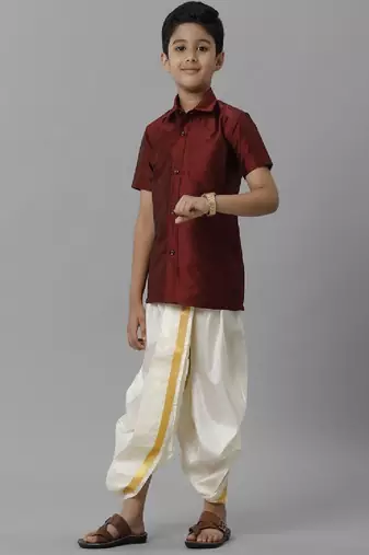 Maroon shirt - polyester - shirt - boys shirts