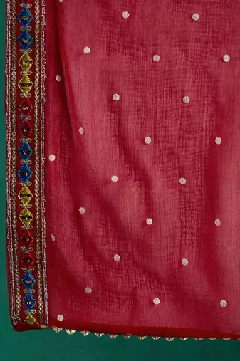 floral embroidered sequinned kurta with trousers & dupatta