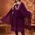 women embroidered  v-neck kurta with trousers & dupatta