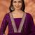 women embroidered  v-neck kurta with trousers & dupatta